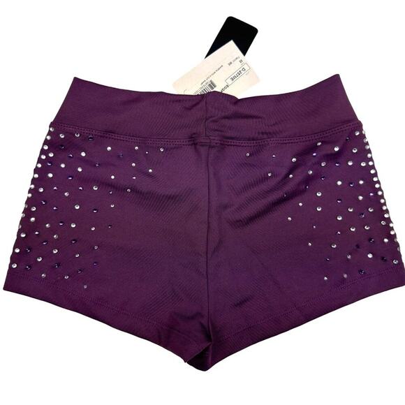 Pro Cheer Dance NFL NBA Audition V Waist Rhinestone Shorts - Picture 4 of 8